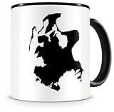 Samunshi® Rügen Tasse Kaffeetasse Teetasse Kaffeepott Kaffeebecher Becher H:95mm/D:82mm schwarz - 5