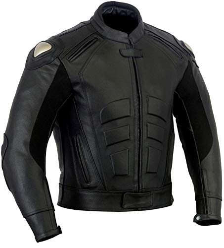 Image of SPEED ICON MENS PREMIUM BLACK CE ARMOUR MOTORBIKE/MOTORCYCLE LEATHER JACKET (5XL)