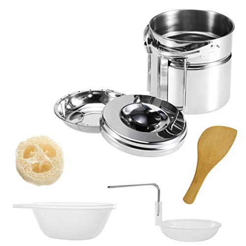 Conjunto de panelas de acampamento de aço inoxidável BESPORTBLE, kit de confusão portátil e leve par