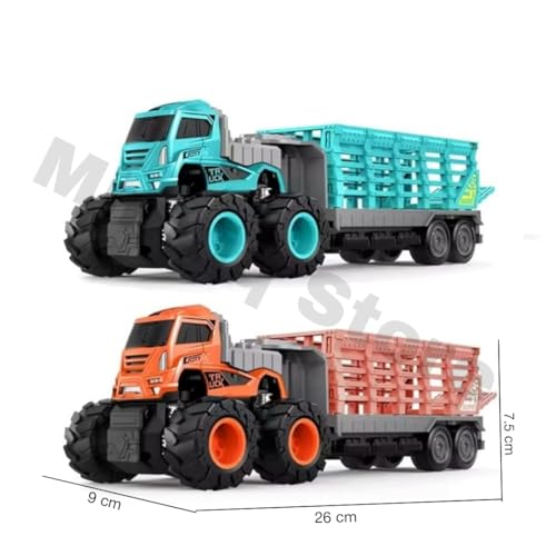 Image of Animals Transport Truck 1:43 Metal Toys Alloy Diecast Truck Set Toy, Diecast Miniature Car Model Best Birthday Gift for Kids [Multicolor = Sent Any 1 Truck]
