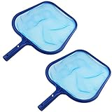 Acronde 2PCS Swimming Pool Leaf Skimmer Net Swimming Pool Cleaner Supplies and Accessories Leaf Rake Mesh