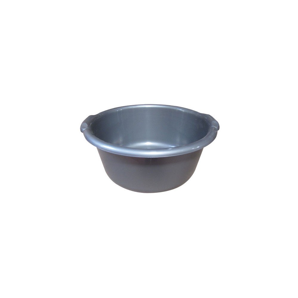Bassine ronde 14l silver d.42cm en plastique résistant pour la maison