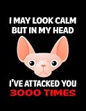  Look Calm Sphynx Cat 49 Notebook: Quad Ruled 4x4 110 Pages