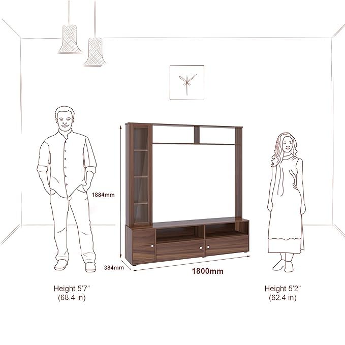 Image of Amazon Brand - Solimo Emily Entertainment Unit - Asian Walnut