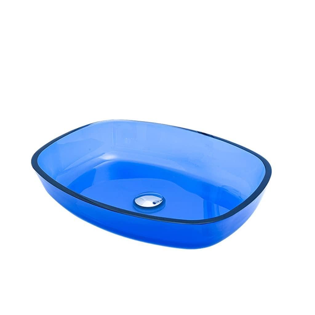 SBCGFY Vessel Sinks, Drain Sink Bathroom Vessel Sink Toilet Simple Washbasin Tempered Glass Washbasin Hotel Counter Basin Farmhouse Sink,A-Sink Only