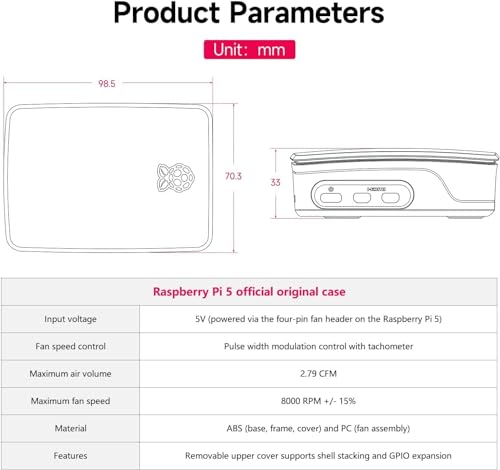 Raspberry Pi Case for Raspberry Pi 5 Model B Boards, Plastic, Red-White (Raspberry PI 5 Offical Case) - Image 5