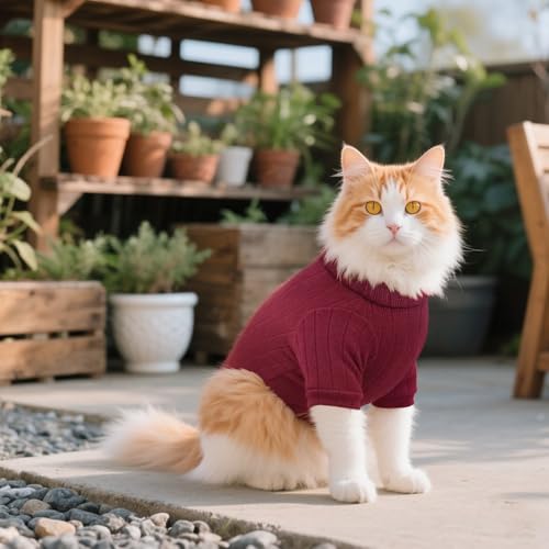 Vêtement doux pour chiot et chat Sphynx : le pull à col roulé contre le froid