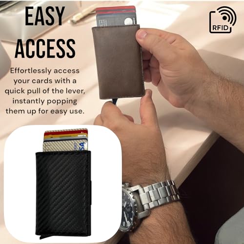 Slim Wallet For Men Gifts For Men Blocking Rfid Wallet For Men Credit Card Holder Men Wallet & Wallet Women Wallets For Men Business Card Holder Case Minimalist Wallet For Man (Carbon Fiber Black)4