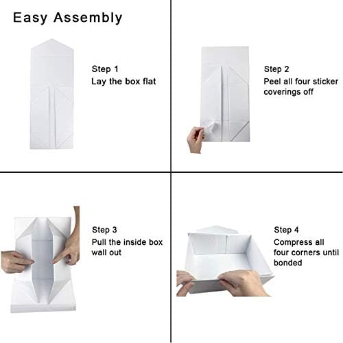 LiyuanQ Gift Box,Gift Boxes with Lids for Presents,Magnetic Thick Fold Gift Cardboard Box for Jewellery, Cake, Documents, Birthday, Party, Wedding Boxes Present Gifts(White)22.8 * 16.5 * 9.3 cm