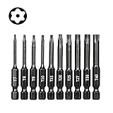 Torx Head Drill Bit Set (10 PACK WITH STORAGE CASE) - Security Torx Bits - Magnetic Tips - Quick Release Shank for Easy Attachment - Solid S2 Steel Alloy - 2.3