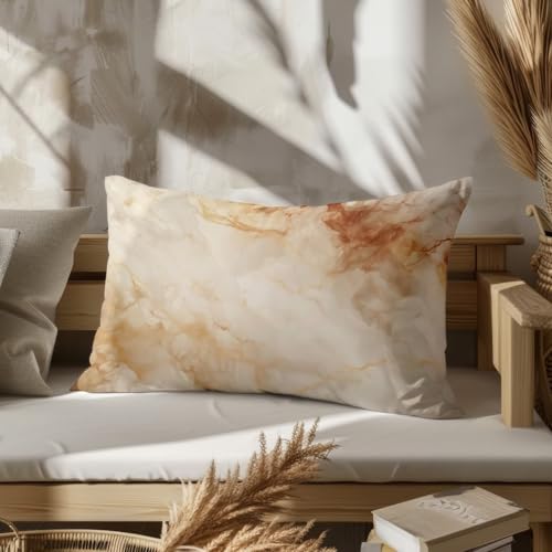 CEVAN Rectangulaire Housse de Coussin Toile de Jute Housse de Canapé Salon Soie Motif Marbré, Housse de Coussin New York Taie d'oreiller Deco Canapé...