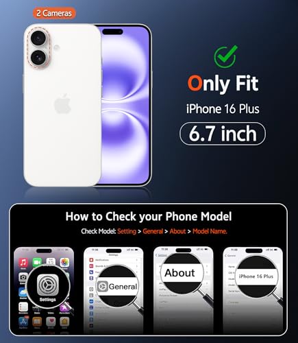 Image of FNTCASE for iPhone 16 Plus Case: Matte Magnetic Phone Cases with Screen Protector Compatible with Magsafe Slim Anti Yellowing Rugged Shockproof Protective Translucent Cell Phone Cover (C-Purple)