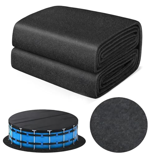 Pool Unterlage Outdoor Verdickt 200g/M Filzgewebe Poolunterlage Rund 366 Nahtlos Design Pannenschutz Zuschneidbar für SchwimmbäDer Aufblasbarer Whirlpool Poolmatten Schutzboden (366CM)