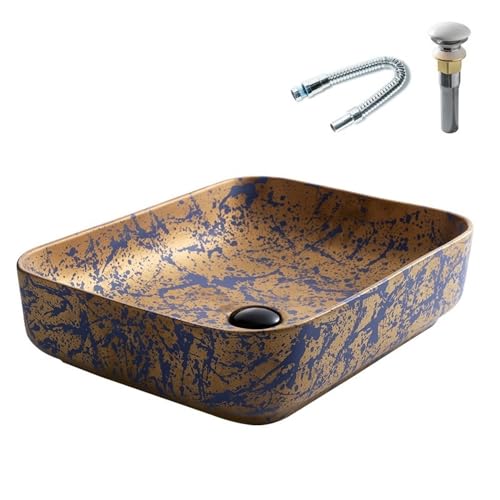 Lavabo de cerámica retro rectangular para transformar tu aseo en un oasis rústico 4
