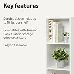 Amazon Basics 5-Cube Bookcase Compatible with Fabric Storage Cube Organizers, White
