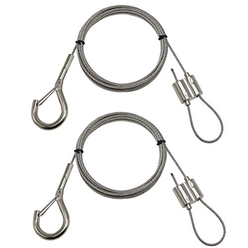 Image of 2-Piece Adjustable Suspension Cable kit for Heavy Frame Picture Photo Mirror Suspension Artwork Pendant 2m x 2mm Stainless Steel Cable