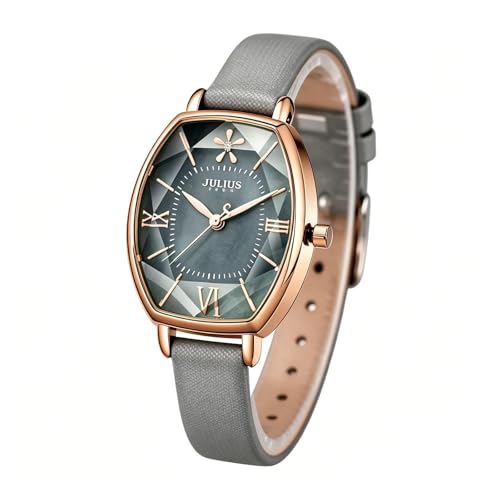 Montre femme bracelet cuir Valence : l'accessoire gris idéal du bureau aux soirées habillées