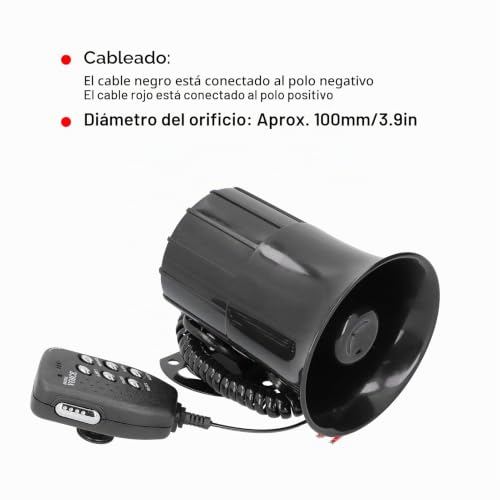 Bocina modificada de 500W para emergencias con megáfono de coche de 120dB 4
