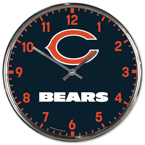 WinCraft Chicago Bears Horloge murale chromée