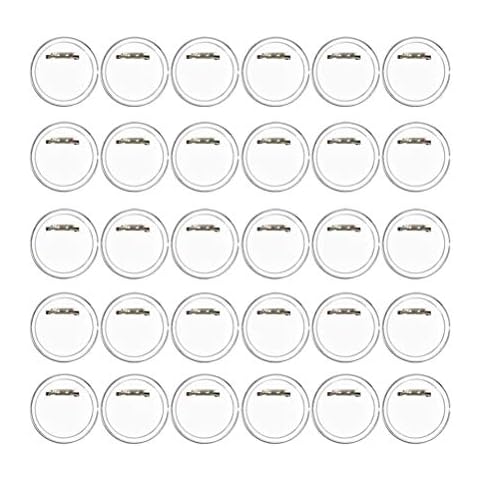50Pcs Badge Making Kit for Kids, 3.8cm Clear Button Craft Badges Make Your Own Badges Button Badge Acrylic Button Pin Badges for DIY Craft Activities Decoration and Kids Party Bag Fillers Cover