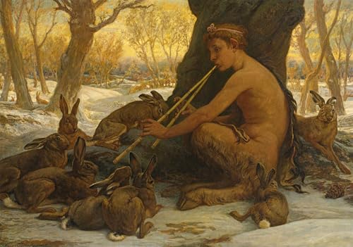 Affiche Elihu Vedder Marsyas enchantant les lièvres impression toile bureau 60x90