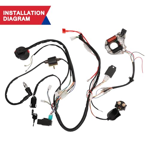 Image of Wiring Harness Kit Stator CDI Box Ignition Coil Voltage Regulator Rectifier for 50cc 110cc 125cc Tao Tao Coolster Apollo Kazuma Sunl Chinese ATV Quad Kids Four Wheeler 4 Stroke Engine Parts