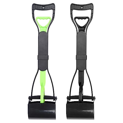 Image of 23 7 Inches Longer Handle Pet Jaw Poop Scooper for Large Small Dogs, Pooper Scooper, Portable Dog Cat Waste Picker Washing Tool with for Long-Lasting Spring for Grass, Sewage, Gravel(Black)