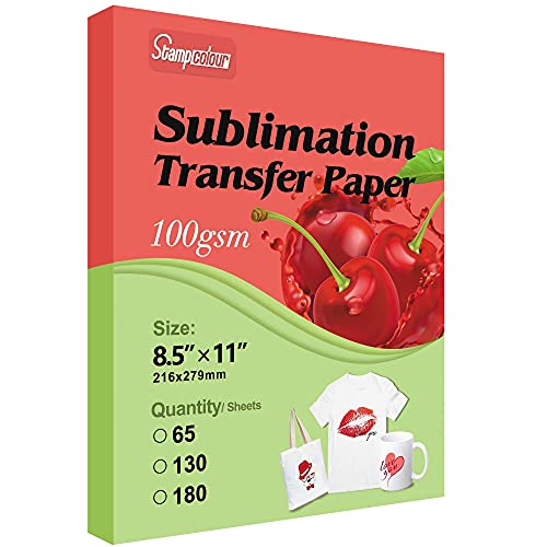 Stampcolour Sublimation Paper Heat Transfer Paper 3.5X9 Inch 130 Sheets And 8.5X11 Inch A4 65 Sheets For Any Epson Hp Canon Sawgrass Inkjet Printer With Sublimation Ink #TOP1
