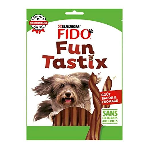 Purina Fido - batonnets torsades Fun Tastix - gout bacon / fromage - 150 g - Lot de 6