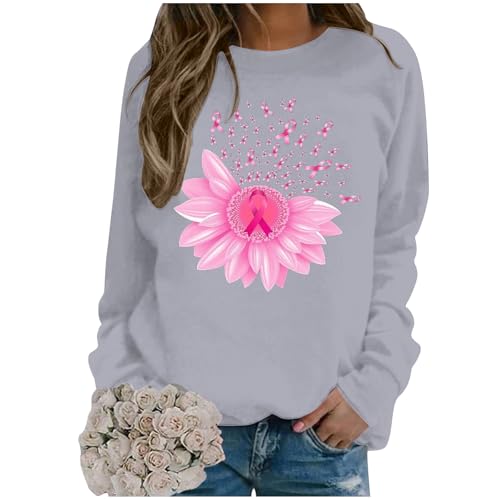 Sweat-shirt Octobre Rose sans capuche : le haut fluide et léger pour sensibiliser avec confort