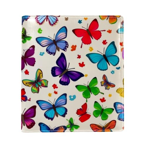 Funda de libro de piel sintética Flying Butterfly para proteger tus cuadernos en el café o la universidad