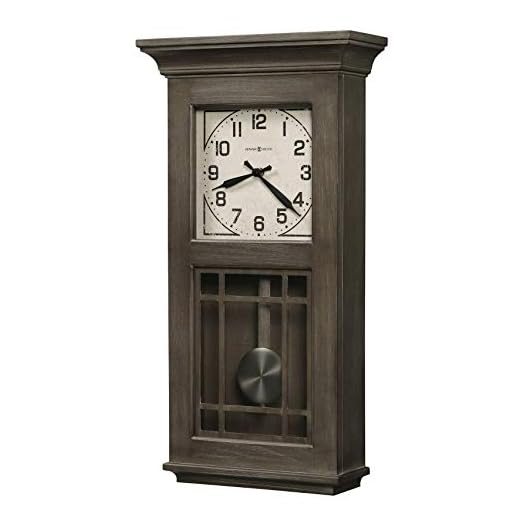 Howard Miller Sanborn Wall Clock II 549-517 – Aged Boyne Falls Finish, Natural Reclaimed Wood Design, Vintage Home Decor, Quartz Single-Chime Movement, Automatic Nighttime Chime Shut-Off