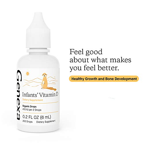 Genexa Infants’ Vitamin D Drops - 90 Servings - Promotes Healthy Growth - Organic, Gluten Free & Non-Gmo #TOP2