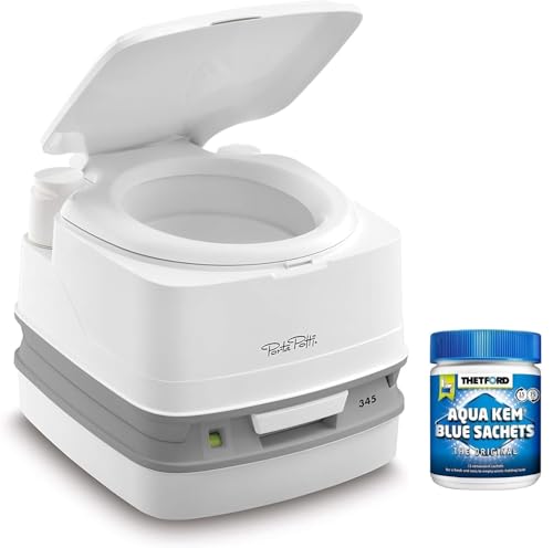 Inodoro portátil Porta Potti 345 + 15 Bolsitas Aqua Kem Blue Sachets. Pack Ahorro