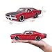 1969 Dodge Charger R/T Red Metallic with Black Hood and Black Stripes Classic Muscle 1/25 Diecast Model Car by Maisto