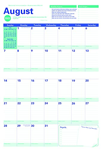 2022 Amy Knapp's Big Grid Family Organizer Wall Calendar: August 2021-December 2022