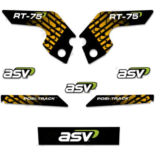 ASV RT-75 Decal Kit Skid Steer Replacement Stickers Equipment Decals (RT 75)