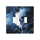 MESRASEY Skull Smoke Ghost Abstract Light Switch Cover Wall Plate Double 2 Gang Light Switch Plate S