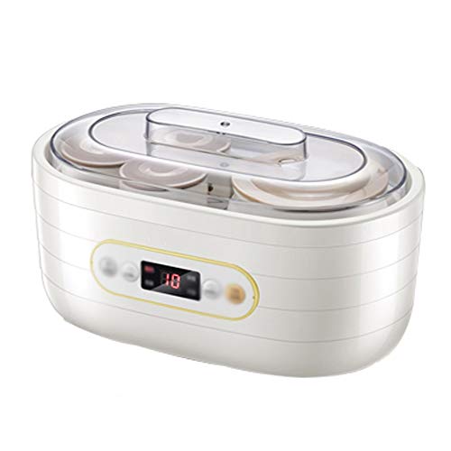 FxsD Yogurt Maker Máquina Wi TH One Touch Display microordenador sincronización Taza de cerámica, Conveniente for el hogar, 2 + 6 Liner (Color : White)