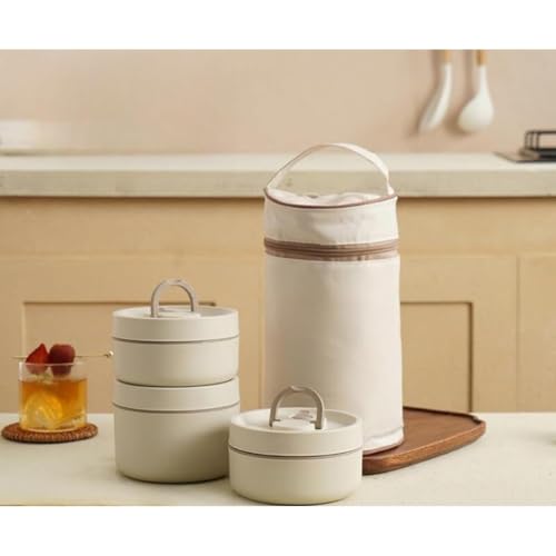 Siuhuig 保温弁当箱 サーモス スープジャー 真空断熱スープランチセット サーモス ランチジャー 大容量 2段 /3段 お弁当箱 ランチジャー お弁当箱 保温 大容量 ランチジャー 茶碗 断熱弁当箱セット ステンレス ランチジャー 真空断熱ス 5時間