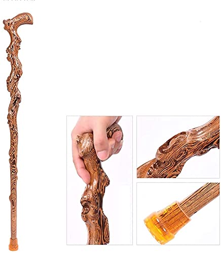 Solidna drewniana laska do chodzenia Laski z litego drewna Trzcina, kule dla osób starszych, laska z litego drewna, chodzik, całe drewniane wydrążone rzeźby 89 cm długości dostępne w razie potrzeby