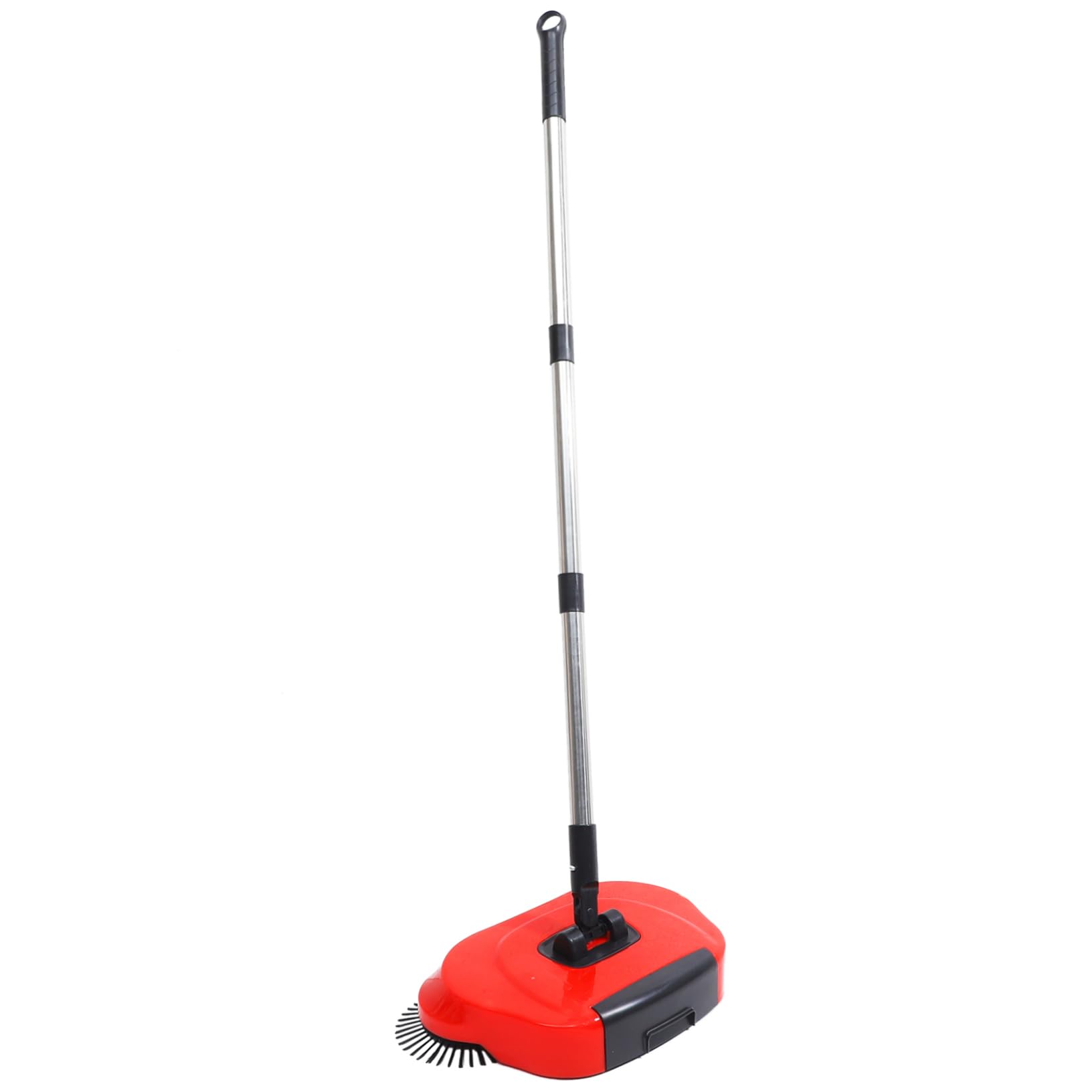 Healifty Balayeuse De Sol Multifonction Rotative 360° Rouge En Abs Et Acier Inoxydable Poignée Réglable, Balai-brosse Sans Électricité Pour Sols Durs Et Plats, Nettoyage Maison Sans Effort