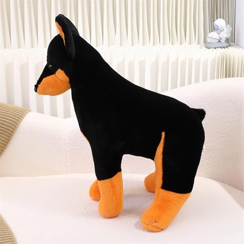 KUKUShining Realistisches Doberman Kuscheltier, Weicher Hund Stofftier Plüsch Kinder und Sammler Perfekt für die Wohnzimmerdekoration(40cm/15.7in)