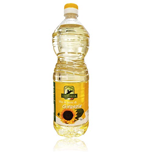 12pz - Olio di Semi di Girasole 'Vittoria' - Bottiglia Pet da 1 Litro 1lt 1000ml - Cartone da 12 Pezzi - 12 Litri