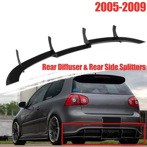 Parachoques trasero difusor Golf MK5 R32 con labio divisor y splitters 2005-2009 2