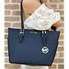 Michael-Kors-Charlotte-Large-Top-Zip-Tote Michael Kors Charlotte Large Top Zip Tote (Navy/Silver Hardware)