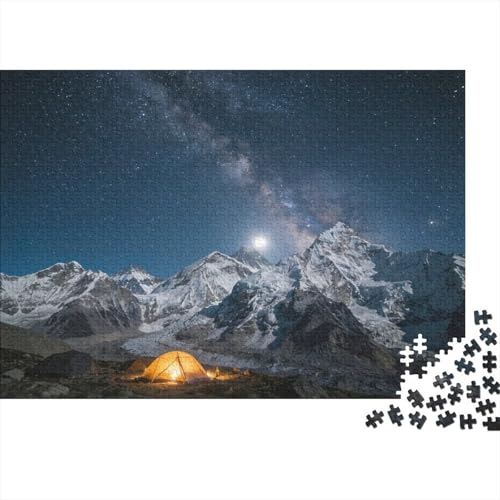 Puzzle de 1000 piezas del firmamento sobre la montaña para revivir noches de calma