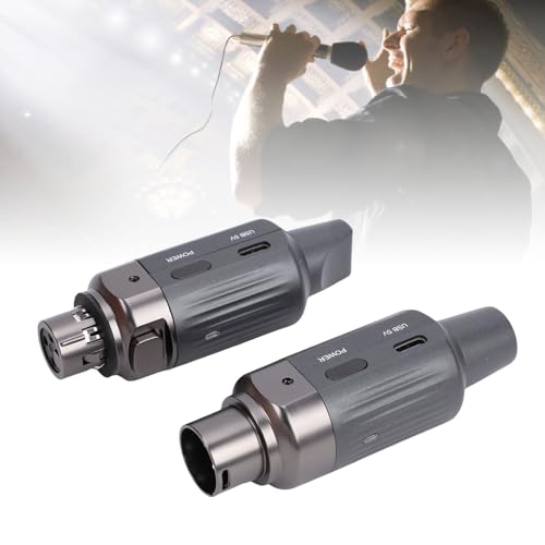 Jectse Sistema de Micrófono Inalámbrico, 7 Canales UHF Transmisor y Receptor con Batería de 800mAh, para Micrófono Dinámico, Sistema de Altavoces PA miniatura 6