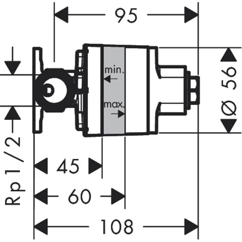 hansgrohe Grundset für Mischwasser Bidette EU, Warm- und Kaltwasseranschluss notwendig, 29239180