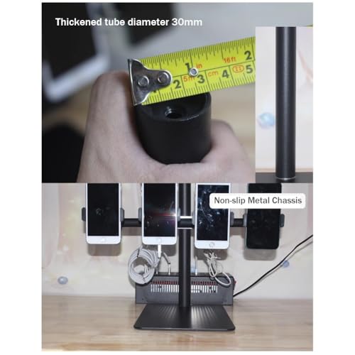 Soporte ajustable para teléfono para escritorio, soporte de carga multidispositivo, visualización manos libres, ideal para oficina en casa y grabación de video